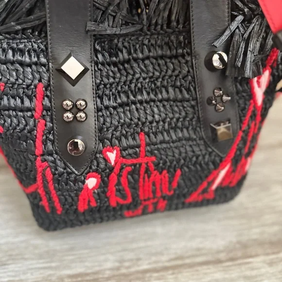 Christian Louboutin Hand Bag Black Raffia - Picture 8 of 13